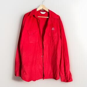 Vintage Five Brother Pioneer Seed Red Work Shirt XL USA Made Farm Ag Logo